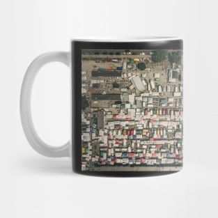 Local grocery market aerial view Mug